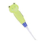 Fdit Cartoni Animati per Bambini Pulitore di Cera per Orecchie Luminoso Torcia elettrica Raccoglitore per Orecchie Pulitore di cerume in plastica con luci a LED per Bambini(Rana Verde)