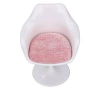 Fdit Casa delle Bambole in ABS, Sedia da Ufficio Bianca e Rosa per la Scatola della Casa delle Bambole in Scala 1:6, Mobili Romantici e Realistici in Miniatura per Burattinai (Con Bracciolo)