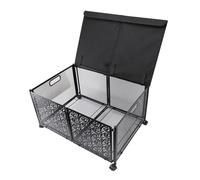 Fdit Cassa della Scatola dei Giocattoli con Coperchio, 70 Litri per la capacità Giocattolo di Stoccaggio di Scatole per Bidoni del Cesto per Bambini per ragazzi. (BLACK)
