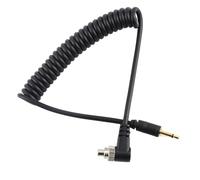 Fdit Cavo di Sincronizzazione PC Flash Esteso con Bloccaggio a Vite, Cavo di Sincronizzazione Flash di Alta qualità per Trigger Fotocamera, a Spirale da 2,5 Mm per Studi Fotografici