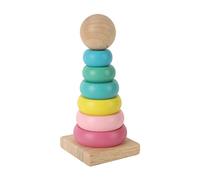 Fdit Cerchi Colorati in Legno Impilati per Neonati e Bambini Piccoli, Giocattoli Educativi Impilabili in Legno Sicuri per il Riconoscimento dei Colori, Realizzati in di Pino