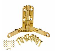 Fdit Cerniere a Molla da 20 Pezzi, Cerniere a 90 Gradi a Forma di L in Ferro 3x3,3 Cm Cerniere per Portagioie in Bronzo Oro Vintage con Viti (GOLD)