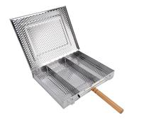 Fdit Cestino per Griglia Portatile, Cestino per Griglie per Barbecue in Acciaio Inossidabile per Esterno per Esterno Accessori per Cottura da Cottura da Campeggio con (Singola Maniglia)