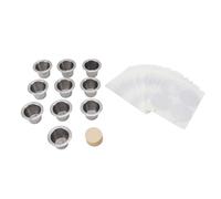 Fdit Cialde caffè Riutilizzabili in Acciaio Inossidabile Coperchi in Foglio di Alluminio Set di Carta da Filtro per caffè Aromatizzato Fai-da-te 10 Pezzi per Impiegati