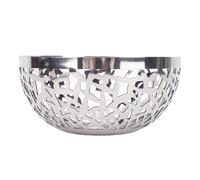 Fdit Ciotola di Frutta in Acciaio Inossidabile, Supporto per Frutta Moderno Decorativo Cavo per il Display di Stoccaggio della Casa con Banco da Cucina (22 cm)