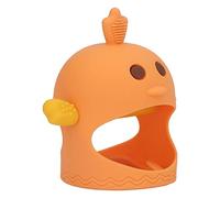 Fdit Ciuccio Lenitivo per Massaggiagengive, Carino e Pratico, con 2 Steli per Massaggiagengive, Forma Portatile a Forma di Pulcino per Bambini di età Superiore a 3 Mesi, Lavabile in Lavastoviglie