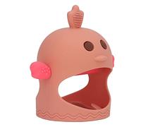 Fdit Ciuccio per Massaggiagengive Indossabile in Silicone a Forma di Pulcino per Alleviare il Dolore della Dentizione e Massaggio Gengivale per 3+ Mesi, Facile da Tenere in Mano per i Bambini -