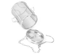 Fdit Colino da tè in Acciaio Inossidabile con Cestello in Rete, Infusore Multifunzionale per tè in Foglie e Condimenti da per Pentole e Padelle (8 x 10 cm)