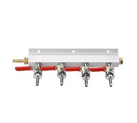 Fdit Collettore del Gas Distributore di Gas della Birra, Distributore di Aria Splitter Collettore di CO2 Raccordi NPT1 / 4 Barb Adattatore Sdoppiatore(4 Vie)