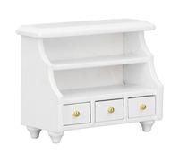 Fdit Comodino per Bambole in Miniatura Scatola Portaoggetti per Espositore in Legno Bianco Dal Design Raffinato per Piccoli Tesori