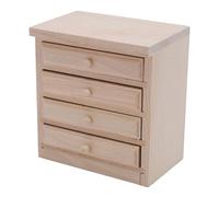 Fdit Comodino per Casa delle Bambole Comodino in Legno Premium in Scala 1:12 con 4 Cassetti per Camera da Letto della Casa delle Bambole Materiale Legno di Betulla