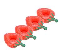 Fdit Confezione da 10 Sottobicchieri Gonfiabili a Forma di Fragola, Sottobicchieri Galleggianti Elastici e Durevoli, Pompa a Mano con Ugello a Prova di Perdite, Galleggianti per Bevande in Piscina