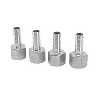 Fdit Connettore Portagomma in Acciaio Inossidabile da 4 Pezzi, Design Esagonale NPT da 13 Mm 1 2 Pollici per Refrigeratore per Birra, con Resistenza Alla Ruggine per Apparecchiature