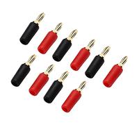 Fdit Connettori a Tappo per Banana Maschile per Saldatura in Oro in Oro in per Altoparlanti, 5 Set di Spine Rosse e Nere 2,5 Mm Facile Sostituzione, Adatto per la Presa del Pannello a Molla