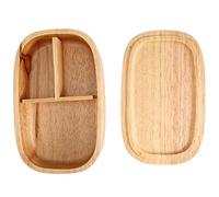 Fdit Contenitore Il Pranzo in Legno Contenitore Il Cibo in Scatola Scuola Bicolle Picnic Quadrato