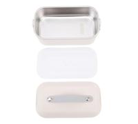 Fdit Contenitore per il pranzo isolato in acciaio inox per lavori e viaggi, contenitore per alimenti sicuro e robusto, resistente al calore, per comodità all'aperto (beige)