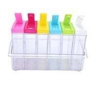 Fdit Contenitore per Spezie da 6 Pezzi Barattoli per Condimenti Trasparenti in ABS per Uso Alimentare per Organizer per Spezie e Sale da con Design Chiaro Visibile Leggero e Durevole