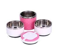 Fdit - Contenitore termico per il pranzo in acciaio inox con manico, 1230 ml, confezione multipla