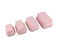 Fdit Contenitori per Alimenti in Silicone da 4 Pezzi, Contenitori Pieghevoli per la Preparazione dei Pasti con Scatola per il Pranzo con Coperchio a Prova di Perdite, per Viaggi in (PINK)