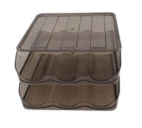 Fdit Contenitori Trasparenti per Uova con Coperchio Rimovibile, Design con Inclinazione di 7°, Impilabile, Tipo a Cassetto, Organizer per Uova per Frigorifero (2 livelli)