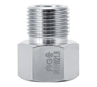 Fdit Convertitore del connettore dell'adattatore del Cilindro di CO2 dell'attrezzatura del carro Armato di CO2 del regolatore di Pesce per l'acquario 4 Dimensioni(#1 Female G5/8 to Male W21.8)