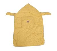 Fdit Copertura per, Coperta per Passeggino con Cappuccio Invernale Antivento per Neonato con Morbida Fodera in Peluche e Tasche Multiuso per il Calore (Giallo con motivo a orso)