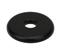 Fdit Copritubo in Plastica Autoadesivo con Flangia Divisa da Parete e Collare con Rosetta a Clip per Pavimento, Soffitto, Bagno, WC (BLACK)