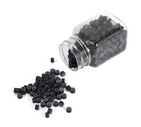 Fdit Curloni di Estensione dei Capelli 500 Pezzi per Estensione dei Capelli Umani, Fodera in Silicone Morbido, Facile Installazione Ed Estrazione, Suoni Sicuri, 5 Colori, Alluminio + Silicone