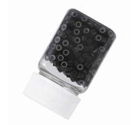 Fdit Curloni di Estensione dei Capelli 500 Pezzi per Estensione dei Capelli Umani, Fodera in Silicone Morbido, Facile Installazione Ed Estrazione, Suoni Sicuri, 5 Colori, Alluminio + Silicone (BLACK)