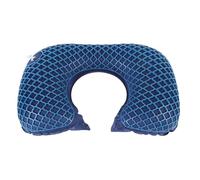 Fdit Cuscino da Viaggio Gonfiabile per il Collo, Cuscino Poggiatesta Portatile Leggero a Forma di U per Ufficio, Aereo, Treno, Auto, Gonfiaggio e Sgonfiaggio Rapido, Strato Esterno Rimovibile (blu