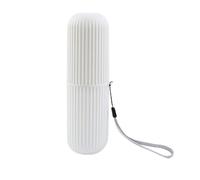 Fdit Custodia per Spazzolino da Viaggio, Portaspazzolino Portatile con Impugnatura Antiscivolo e Copertura Antipolvere, Confezione da 2 per Viaggiare, Campeggio, Viaggio D'affari, (WHITE)