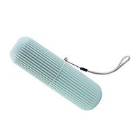 Fdit Custodia per Spazzolino da Viaggio, Portaspazzolino Portatile con Impugnatura Antiscivolo e Copertura Antipolvere, Confezione da 2 per Viaggiare, Campeggio, Viaggio D'affari, (GREEN)