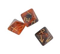 Fdit Dadi Runici da 3 Pezzi, Divinazione Acrilica su 8 Lati per L'apprendimento Dell'astrologia e un di Intuizione Personale per la Pratica Spirituale (oro nero)