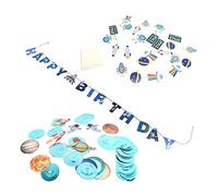 Fdit Decorazione da Appendere a Tema Spaziale per Feste di Compleanno per Bambini, Set di Ghirlande a Spirale Luminose e Striscioni per Decorazioni per lo Spazio Esterno dei Bambini, 21,7 Pollici e