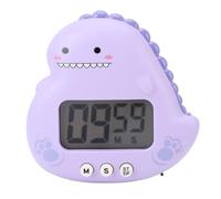 Fdit Dinosauro Timer, Simpatico Timer Magnetico per il Conto Alla Rovescia con Ampio Display LCD, Allarme Forte, Supporto Pieghevole per Studio in Aula di Cucina (PURPLE)