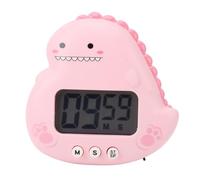 Fdit Dinosauro Timer, Simpatico Timer Magnetico per il Conto Alla Rovescia con Ampio Display LCD, Allarme Forte, Supporto Pieghevole per Studio in Aula di Cucina (PINK)
