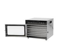 Fdit Disidratatore Alimentare 6 Vassoi in Acciaio Inossidabile Timer Digitale Controllo della Temperatura 70-190°F Timer 24 Ore con Funzionamento Silenzioso Ventilatore Posteriore (Spina europea 220