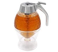 Fdit Dispenser Antigoccia in Acrilico con Maniglia, 200 ml Portatile per Sciroppo e Miele, Design a Favetto