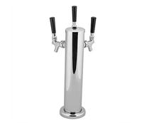 Fdit Dispenser per Birra a Triplo Rubinetto in Acciaio Inossidabile, Torre Kegerator Alla Spina a 3 Rubinetti con Tubo Lungo 47 Pollici per Servire Bevande a Base di Succo di Birra