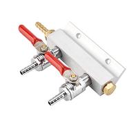 Fdit Distributore D'aria Splitter Collettore Gas CO2 a 2 Vie con Valvola di Ritegno Incorporata per di Spillatura di Birra Valvole di Intercettazione a Multipla
