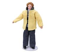 Fdit Donna in Miniatura per Giovani in Ceramica in Scala 1:12 con Arti Mobili, Supporto Stabile, Aspetto Realistico, per la Decorazione Nella Casa delle Bambole, Adatta a Partire Dai 3 Anni