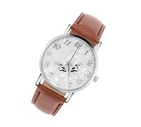 Fdit Donne Alla Moda in Pelle Phe Bandquarz Quarzo Orologio Orologio Analogico da Polso per Abiti per il Tempo Libero (Caffè)