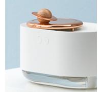 Fdit Elegante Mini Umidificatore Rotante a Forma di Pianeta con Luce Notturna - Umidificatore a Nebbia con Ricarica USB, Ideale per Compleanno o Vacanze per i Tuoi Cari (WHITE)