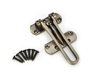 Fdit Fermo in Lega di zinco Chiusura della Porta Catena di Sicurezza Bloccaggio Limitatore per Porta della Finestra Armadio(Bronzo)