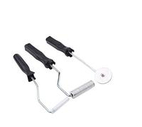 Fdit Fiberglass Paddle Roller Kit Set, Bubble Buster Roller Tool Kit 3 Pezzi in Fibra Vetro laminazione Bolla a rulli Stampo in Resina composita Vasca Doccia Vasca Barca Riparazione Silver 3 Pezzi