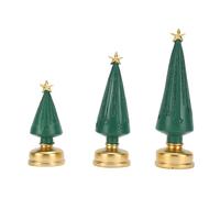 Fdit Figurine Dell'albero di Natale 3pc, Alberi di Natale in Resina Illuminati con Timer, Alberi Decorativi Verdi a LED a LED per Decorazioni per Le Vacanze al Centro del