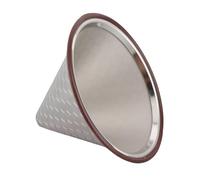 Fdit Filtro per caffè Versato Sopra Riutilizzabile Senza Carta in Acciaio Inossidabile, Filtro per caffè a Cono Metallico da 600 Maglie per 1 o 3 Tazze di Persone