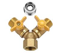 Fdit G1 / 2 Brass Garden Irrigation Connettore 2 Vie Doppio Rubinetto Adattatore Doppio Rubinetto