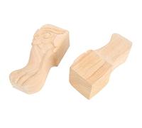Fdit Gambe per Tavolo Eleganti in Legno Intagliato 2 Pezzi per Eleganti Mobili per la Casa Divano Tavolo da tè Mobile TV Legno di Gomma 15 X 6 Cm