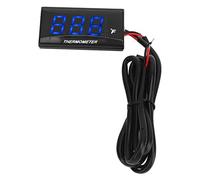 Fdit Gasso di Temperatura Dell'Acqua Motociclistica, Display LCD Digitale Universale con Avviso Lampeggiante, Misuratore a Tenuta Ad Acqua 12 V con Sensore e Kit di Installazione, Si (BLUE)